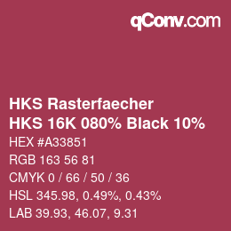 Code couleur: HKS Rasterfaecher - HKS 16K 080% Black 10% | qconv.com