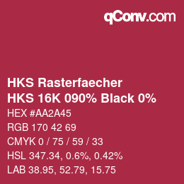 Código de color: HKS Rasterfaecher - HKS 16K 090% Black 0% | qconv.com