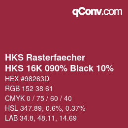 Farbcode: HKS Rasterfaecher - HKS 16K 090% Black 10% | qconv.com