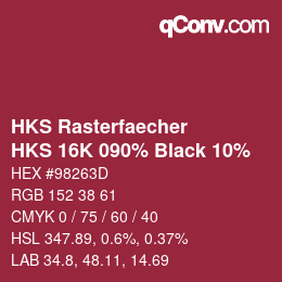 Color code: HKS Rasterfaecher - HKS 16K 090% Black 10% | qconv.com