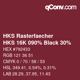 Código de color: HKS Rasterfaecher - HKS 16K 090% Black 30% | qconv.com