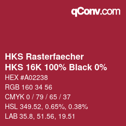 カラーコード: HKS Rasterfaecher - HKS 16K 100% Black 0% | qconv.com