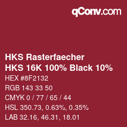 カラーコード: HKS Rasterfaecher - HKS 16K 100% Black 10% | qconv.com