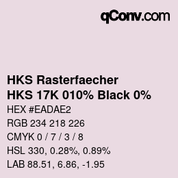 Código de color: HKS Rasterfaecher - HKS 17K 010% Black 0% | qconv.com