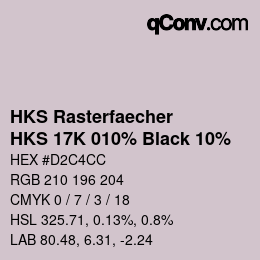 Color code: HKS Rasterfaecher - HKS 17K 010% Black 10% | qconv.com