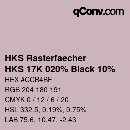 Código de color: HKS Rasterfaecher - HKS 17K 020% Black 10% | qconv.com