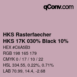 Color code: HKS Rasterfaecher - HKS 17K 030% Black 10% | qconv.com