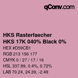 カラーコード: HKS Rasterfaecher - HKS 17K 040% Black 0% | qconv.com