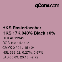 カラーコード: HKS Rasterfaecher - HKS 17K 040% Black 10% | qconv.com