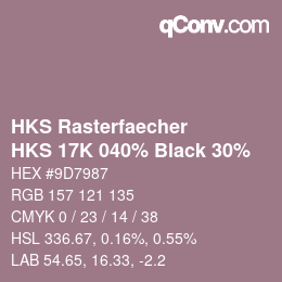 Farbcode: HKS Rasterfaecher - HKS 17K 040% Black 30% | qconv.com