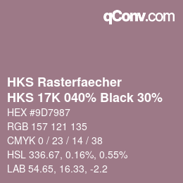 Color code: HKS Rasterfaecher - HKS 17K 040% Black 30% | qconv.com