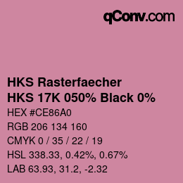 Color code: HKS Rasterfaecher - HKS 17K 050% Black 0% | qconv.com