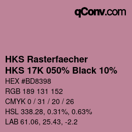 Color code: HKS Rasterfaecher - HKS 17K 050% Black 10% | qconv.com