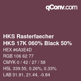 Color code: HKS Rasterfaecher - HKS 17K 060% Black 50% | qconv.com