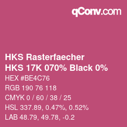 Code couleur: HKS Rasterfaecher - HKS 17K 070% Black 0% | qconv.com