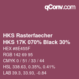 Code couleur: HKS Rasterfaecher - HKS 17K 070% Black 30% | qconv.com