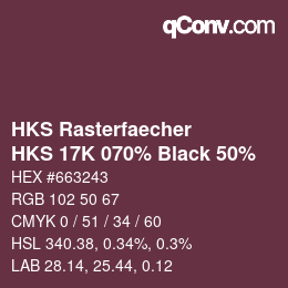 Color code: HKS Rasterfaecher - HKS 17K 070% Black 50% | qconv.com