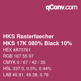 カラーコード: HKS Rasterfaecher - HKS 17K 080% Black 10% | qconv.com