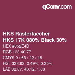 Color code: HKS Rasterfaecher - HKS 17K 080% Black 30% | qconv.com