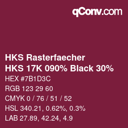 カラーコード: HKS Rasterfaecher - HKS 17K 090% Black 30% | qconv.com