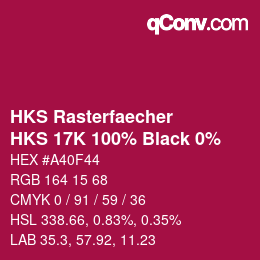 Color code: HKS Rasterfaecher - HKS 17K 100% Black 0% | qconv.com