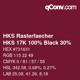 カラーコード: HKS Rasterfaecher - HKS 17K 100% Black 30% | qconv.com