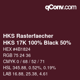 Color code: HKS Rasterfaecher - HKS 17K 100% Black 50% | qconv.com