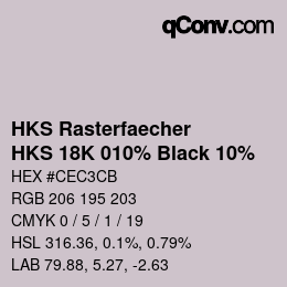 Color code: HKS Rasterfaecher - HKS 18K 010% Black 10% | qconv.com