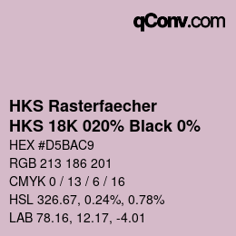 Color code: HKS Rasterfaecher - HKS 18K 020% Black 0% | qconv.com