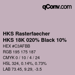Color code: HKS Rasterfaecher - HKS 18K 020% Black 10% | qconv.com