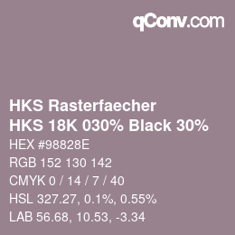 Color code: HKS Rasterfaecher - HKS 18K 030% Black 30% | qconv.com