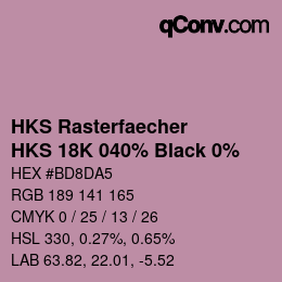 Farbcode: HKS Rasterfaecher - HKS 18K 040% Black 0% | qconv.com