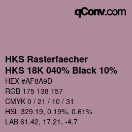 Color code: HKS Rasterfaecher - HKS 18K 040% Black 10% | qconv.com