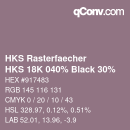 Código de color: HKS Rasterfaecher - HKS 18K 040% Black 30% | qconv.com