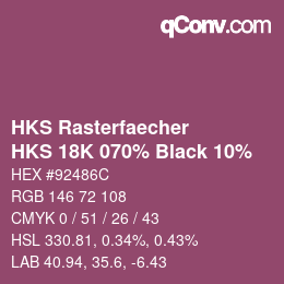 Color code: HKS Rasterfaecher - HKS 18K 070% Black 10% | qconv.com