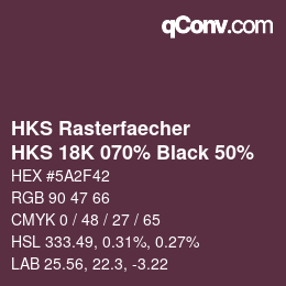 Código de color: HKS Rasterfaecher - HKS 18K 070% Black 50% | qconv.com