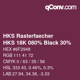 カラーコード: HKS Rasterfaecher - HKS 18K 080% Black 30% | qconv.com