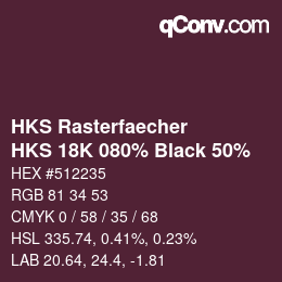 カラーコード: HKS Rasterfaecher - HKS 18K 080% Black 50% | qconv.com