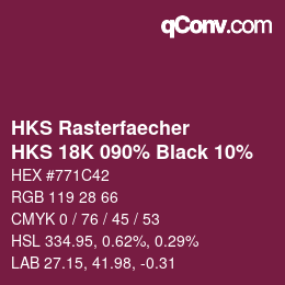 Color code: HKS Rasterfaecher - HKS 18K 090% Black 10% | qconv.com