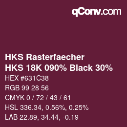 颜色代码: HKS Rasterfaecher - HKS 18K 090% Black 30% | qconv.com