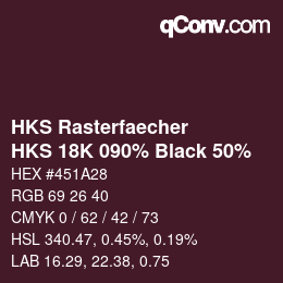 カラーコード: HKS Rasterfaecher - HKS 18K 090% Black 50% | qconv.com