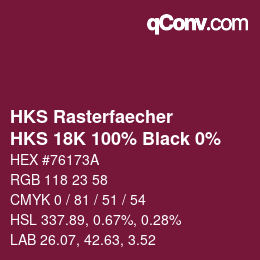 Color code: HKS Rasterfaecher - HKS 18K 100% Black 0% | qconv.com
