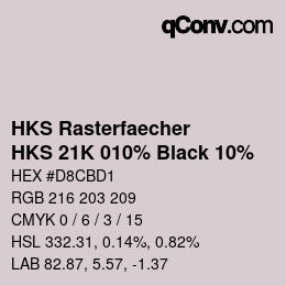 Color code: HKS Rasterfaecher - HKS 21K 010% Black 10% | qconv.com