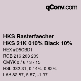 Código de color: HKS Rasterfaecher - HKS 21K 010% Black 10% | qconv.com