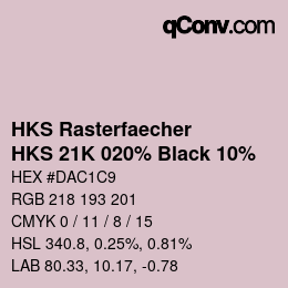 Color code: HKS Rasterfaecher - HKS 21K 020% Black 10% | qconv.com