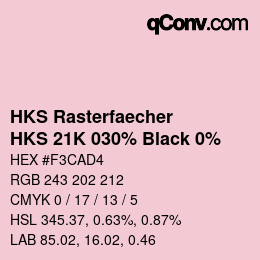 Code couleur: HKS Rasterfaecher - HKS 21K 030% Black 0% | qconv.com