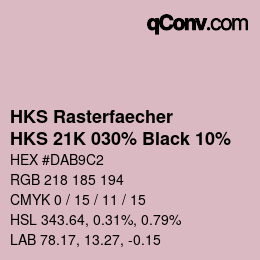 Farbcode: HKS Rasterfaecher - HKS 21K 030% Black 10% | qconv.com