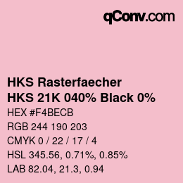 Code couleur: HKS Rasterfaecher - HKS 21K 040% Black 0% | qconv.com
