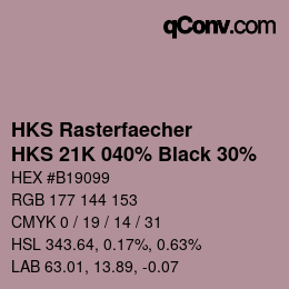 Color code: HKS Rasterfaecher - HKS 21K 040% Black 30% | qconv.com