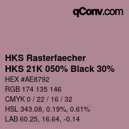 カラーコード: HKS Rasterfaecher - HKS 21K 050% Black 30% | qconv.com